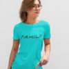 Family Sky Blue Cotton Tshirt for Women