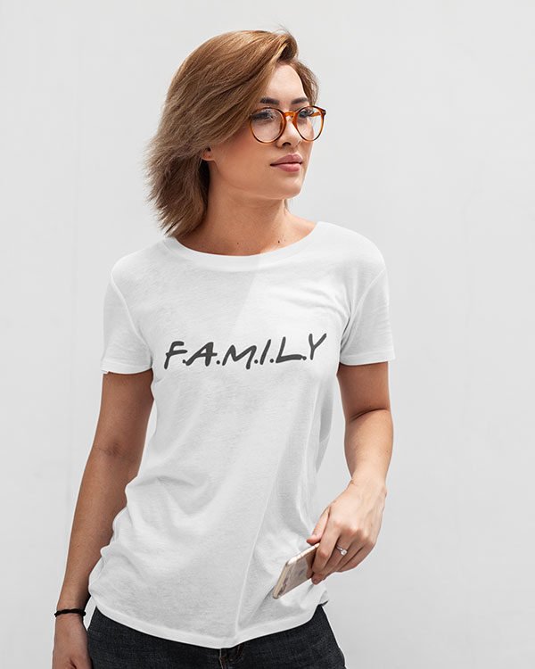 Family White Cotton Tshirt for Women