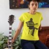 No Pyar Only Guitar Yellow Pure Cotton Tshirt for Women