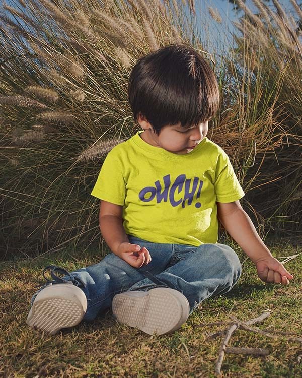 Ouch Pure Cotton Tshirt for Children Yellow