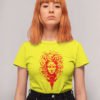 Red Goddess Yellow Pure Cotton Tshirt for Women