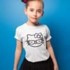 Smiling Kitty Pure Cotton Tshirt for Children White