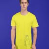 Unknown Traveller Boy with Bag Yellow Cotton Tshirt for Men