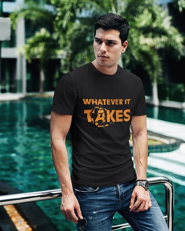 Whatever It Takes (Avengers End Game) Black Pure Cotton Tshirt for Men