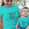 Coolest Mom Son Ever Pure Cotton Tshirt For Family Sky Blue