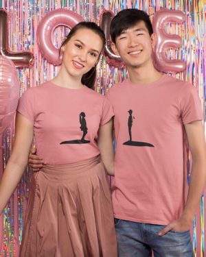 Couples Moving Forward Pure Cotton Tshirt for Couples Pink