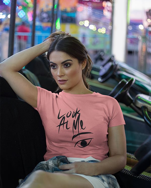 Look at Me Animated Pure Cotton Tshirt for Women Pink