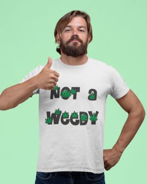 Not a Weedy Boy Animated Pure Cotton Tshirt for Men White