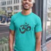 Om Hindu Symbol Pure Cotton Tshirt for Men Sky Blue