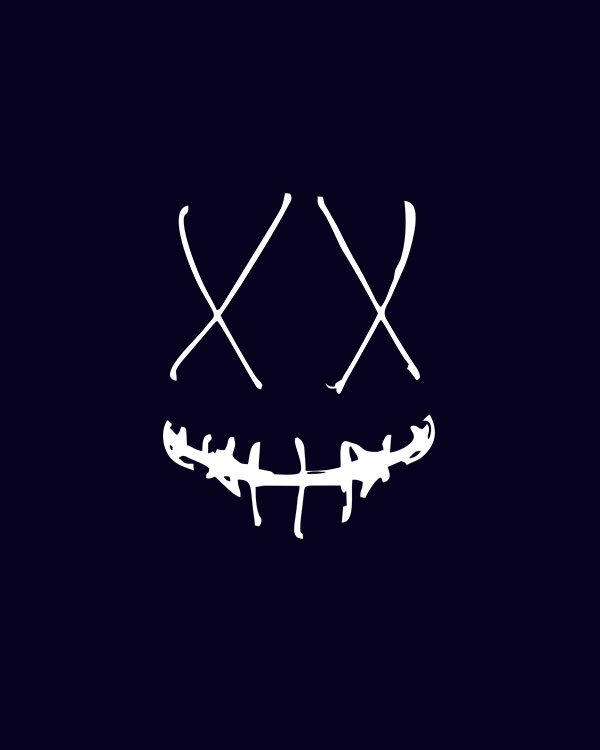 Crossed Eye Smiley Face Animated Pure Cotton Hoodie for Men Dark Blue Design