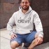 Devil Animated Pure Cotton Hoodie for Men White