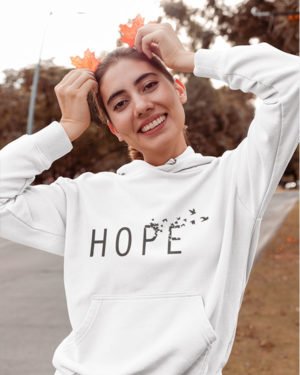 Hope Funky Pure Cotton Hoodie for Women White