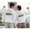 Hubby Wifey Pure Cotton hoodies for Couples white