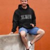 Jugaadu Funky Pure Cotton Hoodie for Men Black