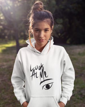 Look at Me Animated Pure Cotton Hoodie for Women White
