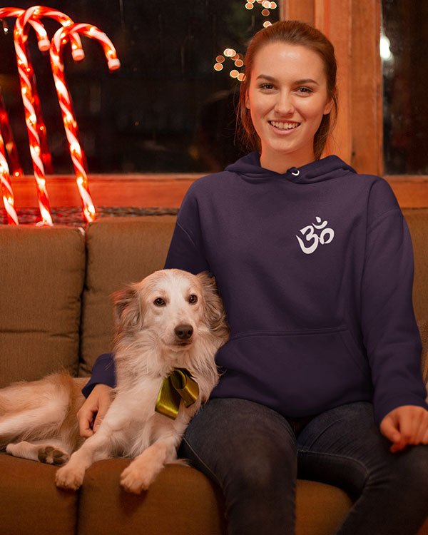 OM Pure Cotton Hoodie for Religious Women Dark Blue OM Pure Cotton Hoodie for Religious Women Dark Blue