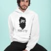 Perfect Beard Animated Pure Cotton Hoodie for Men White