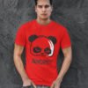 Angry Panda Animated Pure Cotton Tshirt for Men Red