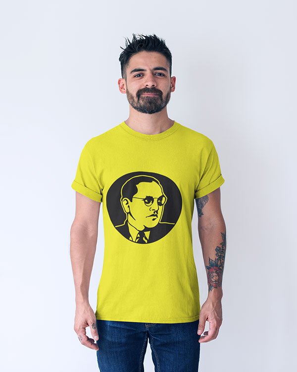 Baba Saheb Ambedkar Pure Cotton Tshirt For Men Yellow