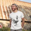 Cock Animated Pure Cotton Tshirt for Men White