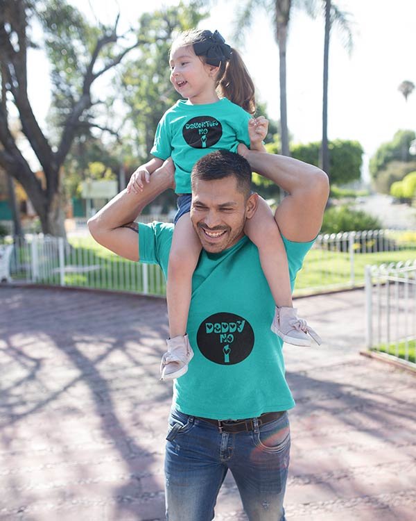 Daddy No. 1 and Daughter No.1 Pure Cotton Tshirt For Father Daughter Blue