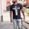 Jesus Symbol with Good Characters Pure Cotton Religious Tshirt For Men Navy Blue