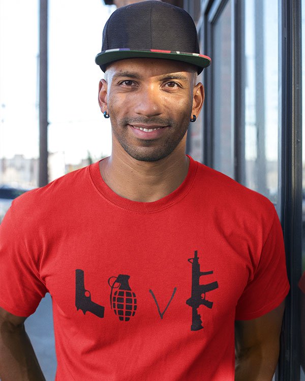 Love Animated Pure Cotton Tshirt for Men Red