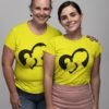 Mother Daughter in the Heart Pure Cotton Tshirt For Mom Daughter Yellow