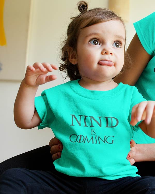 Nind is Coming Pure Cotton Tshirt For Toddlers Green