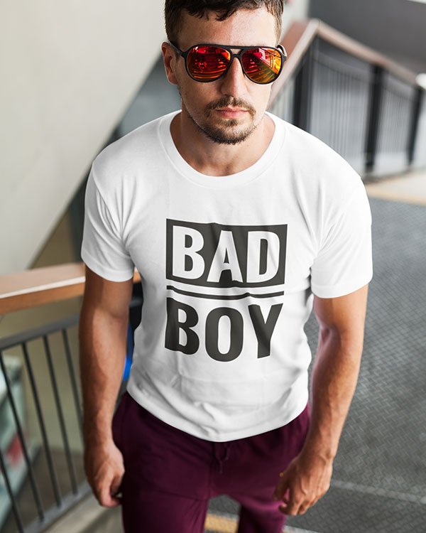 Bad Boy Pure Cotton Tshirt for Men White