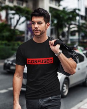 Confused Pure Cotton Tshirt for Men Black