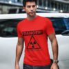 Danger Good Vibes Here Pure Cotton Tshirt for Men Red