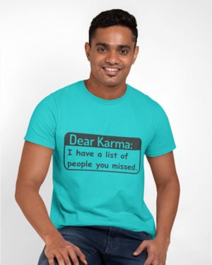 Dear Karma I have a List Pure Cotton Tshirt for Men Sky Blue