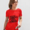 Dimag Ka Dahi Bana Pada Hai Aaj Pure Cotton Tshirt for Women Red