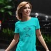 Don't Interfere Animated Pure Cotton Tshirt For Women Blue