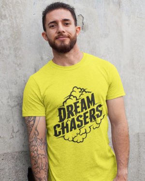 Dream Chaser Pure Cotton Tshirt for Men Yellow