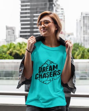 Dream Chasers Pure Cotton Tshirt for Women Sky Blue