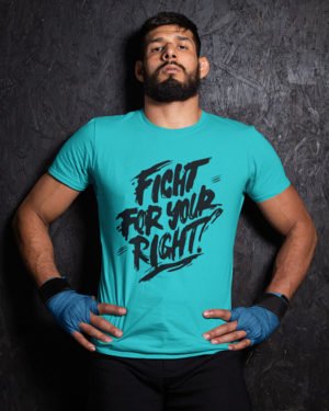 Fight For Your Right Pure Cotton Tshirt for Men Sky Blue