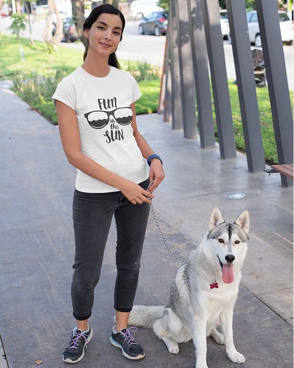 Fun in the Sun Pure Cotton Tshirt For Women White