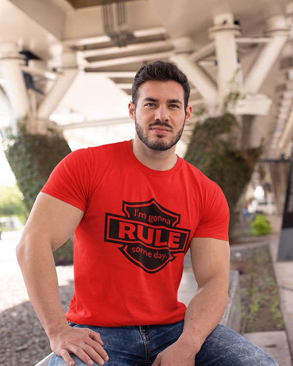 I'm Gonna Rule Some Day Pure Cotton Tshirt for Men Red