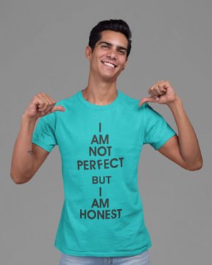 I'm Not Perfect But Honest Pure Cotton Tshirt for Men Sky Blue