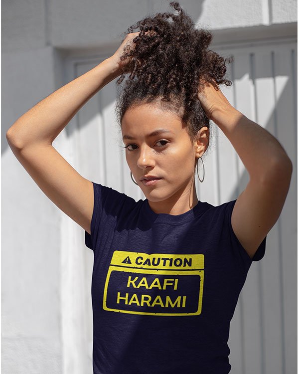 Kaafi Harami Pure Cotton Tshirt for Women Dark Blue