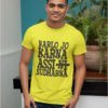 Karlo Jo Karna Assi Ni Sudharna Pure Cotton Tshirt for Men Yellow