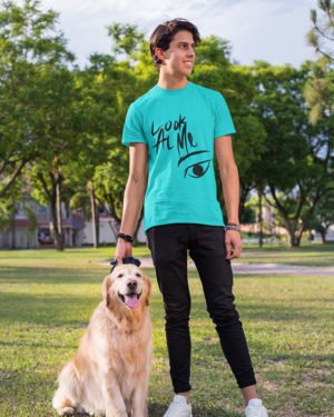 Look At Me Pure Cotton Tshirt for Men Sky Blue