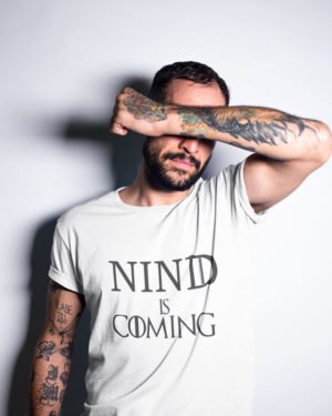 Nind Is Coming Pure Cotton Tshirt for Men White