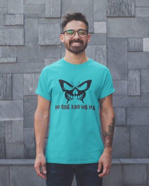 No One Knows Me Pure Cotton Tshirt for Men Sky Blue