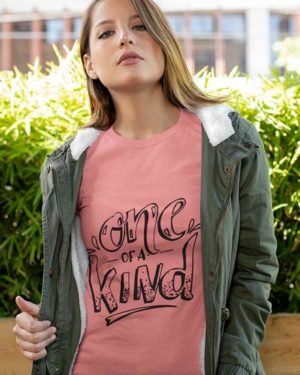 One of a kind Pink Pure Cotton Tshirt For Women