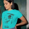 Only True Friend Animated Pure Cotton Tshirt for Women Sky Blue