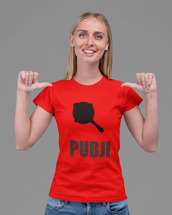 Pubji Gada Pure Cotton Tshirt for Women Red