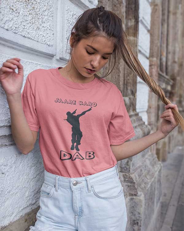 Saare Karo Dab Pink Pure Cotton Tshirt For Women